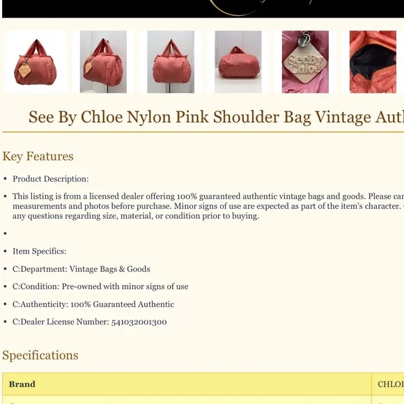 See By Chloe Coral Tote Bag - Picture 8 of 8